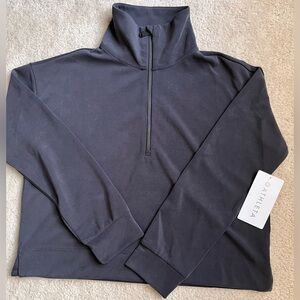 Athleta Seasoft Quarter Zip, Sandwashed Charcoal Grey, Size M